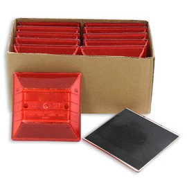 Peel-N-Stick Red Reflective Road Driveway Marker (10 Pack) - Red Pavement Markers - Red Reflective Road Marker
