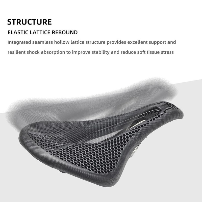 Comphic Bicycle Saddle Honeycomb Black 3D Saddle Breathable Cushion 3D