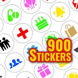900 Mini Colourful Planner Dots 10mm Spot Stickers for Teachers and Planners