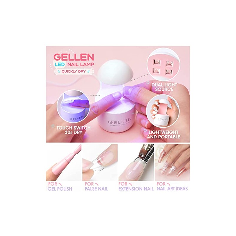 Gellen Kit de Extensión de Uñas Con Puntas de Gel,