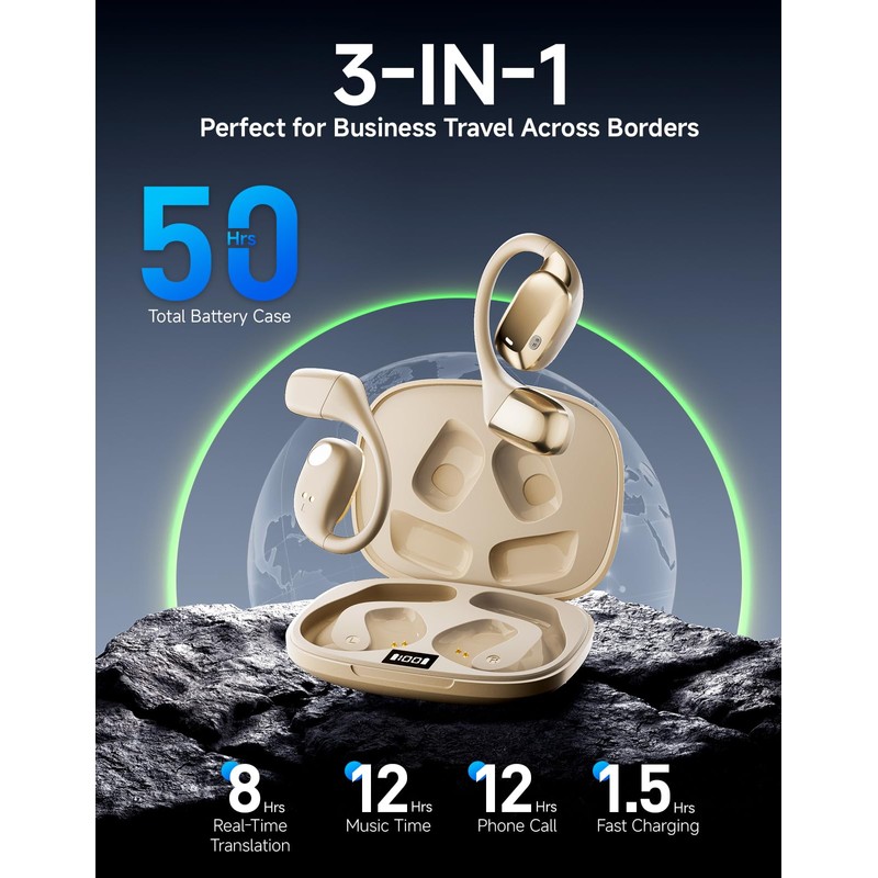 AI Translation Earbuds Real Time Interpretation– 144 Language Translator Device