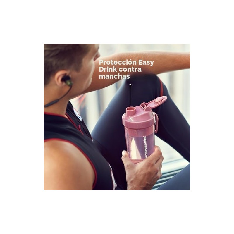 SmartShake Original2GO ONE Verde Army 800ml, Botella Mezcladora de Proteínas,
