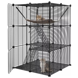 SEGAWE Cat Cage Indoor Cat Enclosures DIY Cat Playpen Metal Kennel Extra Large Hamock