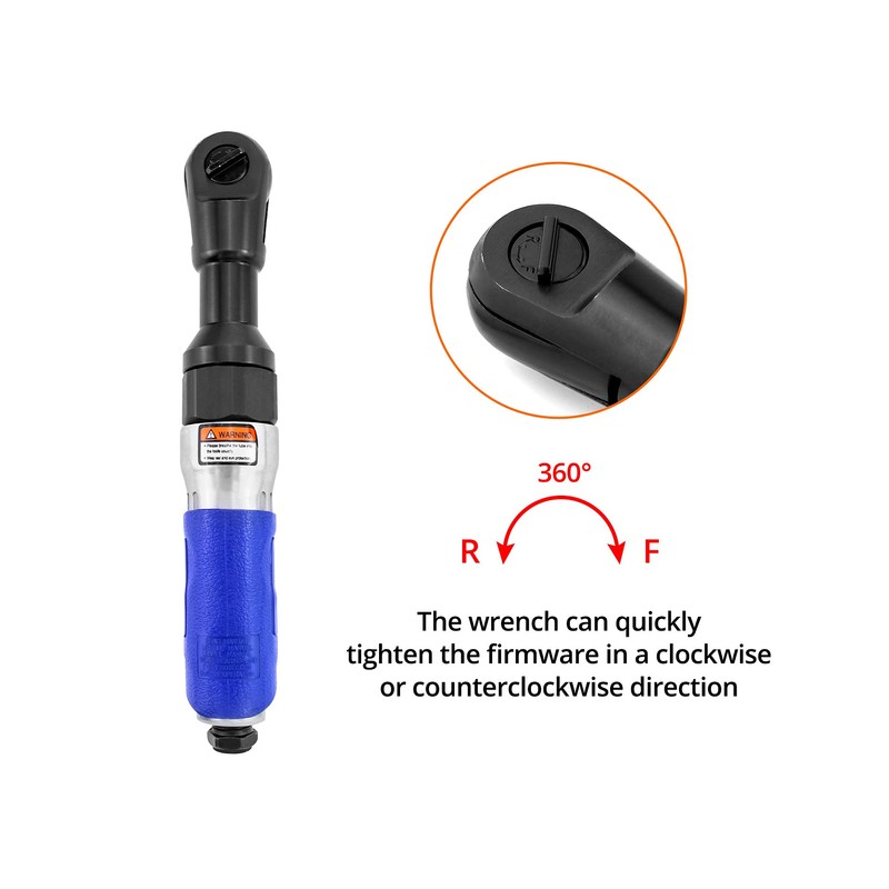 QWORK Air Ratchet Wrench, 3/8" Super Fast Heavy Duty Air