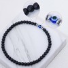 Lameybrt Evil Eye Bracelet 4 mm Natural Stretch Adjustable Beaded