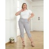 HDE Plus Size Pull On Capris for Women Cool Gray