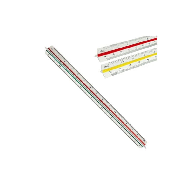 Mirhua Triangular Scale Drafting Ruler 30 cm with Scales 1/100,