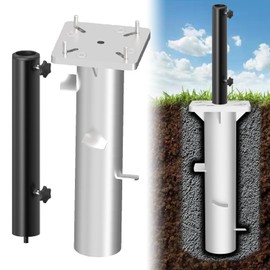 Rustproof Steel Umbrella Holder - Universal Ground Anchor for Cantilever Umbrella