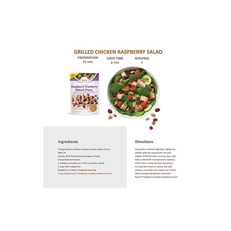 Salad Pizazz Salad Toppers, Raspberry Cranberry Walnut Frisco, 4 Oz