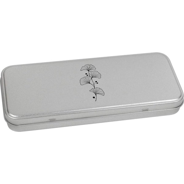 Azeeda 'Ginkgo Biloba Leaf' Metal Hinged Stationery Tin/Storage Box (TT00239614)