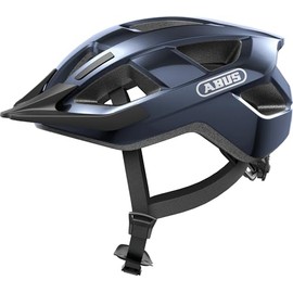 ABUS Aduro 3.0 LED Bike Helmet - sporty city Helmet in a stylish design for everyday and sporty Tours - with Rear Light - for Men and Women - Size L, blue
