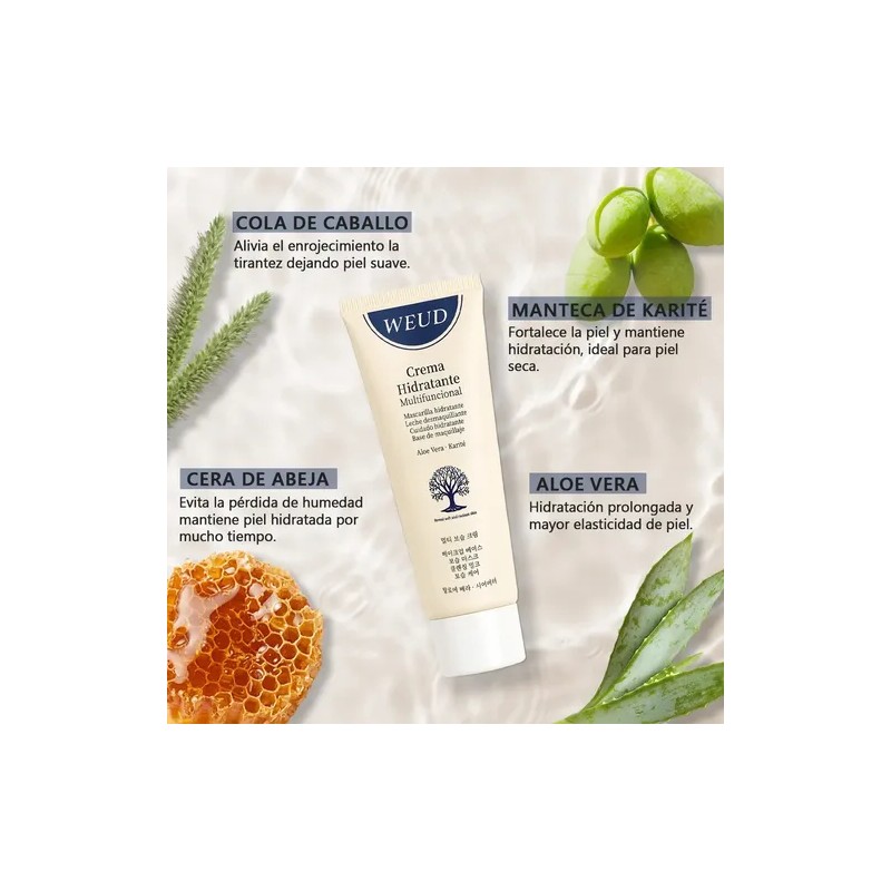 6 En 1 Crema Facial Corporal, Weud Aloe Karité Multiuso