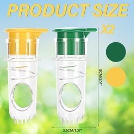 Lemon Squeezer, Pack of 2 Manual Citrus Juicers, Manual Juicer, Lime Squeezer, Small and Portable, for Oranges, Lemons and Other Citrus Fruits (Yellow and Green)