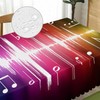 Beabes Music Notes Dinner Tablecloth Table Cover, Rainbow Spectrum Pulse