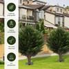 AUMMOOH 15.7 inch Height Set of Two Artificial Cypress Topiary