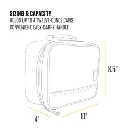 Carhartt Insulated Lunch Cooler For Men and Women, Fully Insulated Lunch Pale for Work, Outdoor, and Everyday Use, 4 Can (Black)