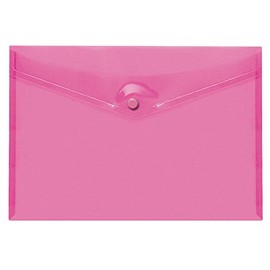 Tiger A4+ Foolscape Plastic Stud Wallet Files - Pack of 5 Pink Folders
