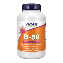 NOW Supplements, Vitamin B-50, Energy Production*, Nervous System Health*, 250 Veg Capsules