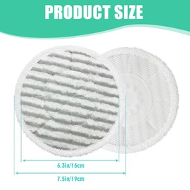 Steam Mop Pads Replacement - 6 PCS Floating Mop Pads for Shark S6002UK, Reusable Steam Scrub All-In-One Floating Pad for Shark S6002UK S7201UK S7000 S7001 T2, Refill Polishing Pad Round Spinning Mops