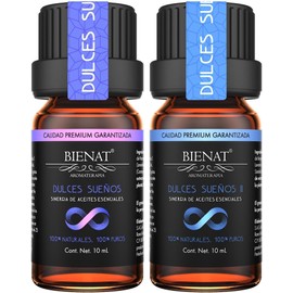Bienat Aromaterapia - Kit de 2 Aceites Esenciales "Dulces Sueños" | Relajación Profunda y Descanso Óptimo | Sándalo, Lavanda y Bergamota | 2 x 10 ml | Envío Rápido