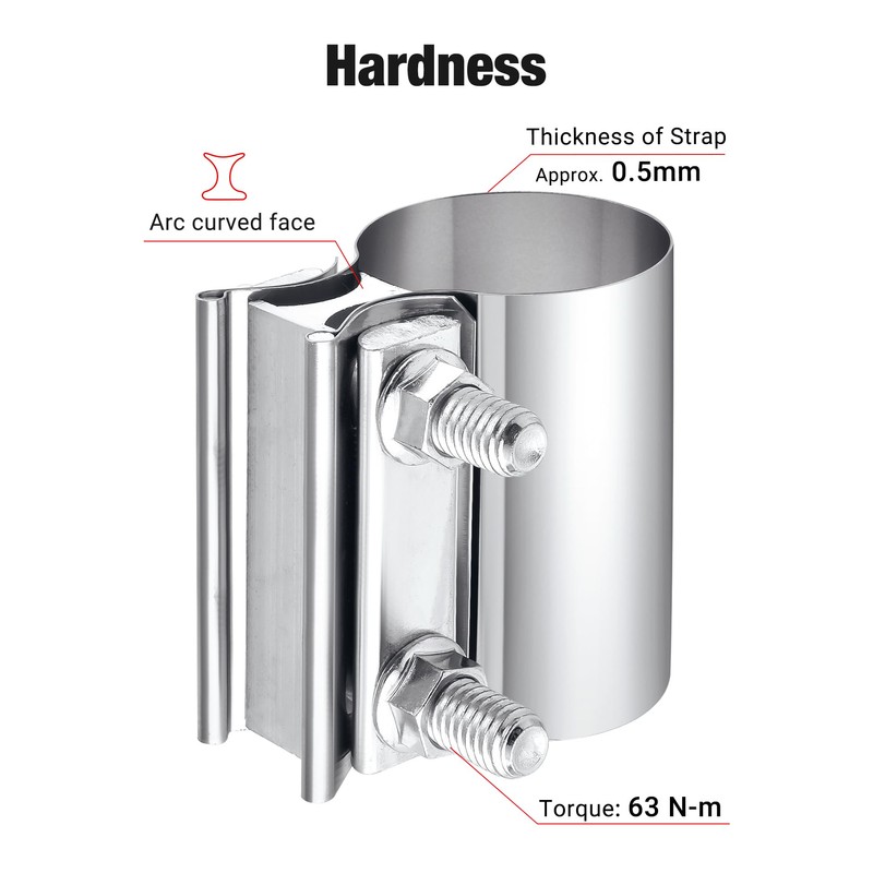 EVIL ENERGY 2.75 Inch Exhaust Clamp,2 3/4" Butt Joint Band