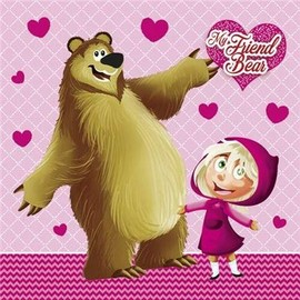 20 Napkins My Best Friend with Girl and Bear for Children Birthday for Girls 33 x 33 cm