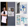 SWANCROWN Enclosed Bulletin Board Lockable Noticeboard Case with Aluminium Frame,Grey