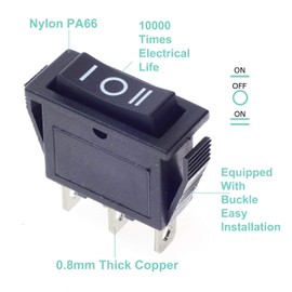 5Pcs SPDT 3 Pins 3 Position ON/Off/ON Toggle Rocker Switch AC 15A/125V 20A/250V for Car Boat KCD3