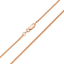 Jewelry America 14K Rose Gold 1mm Wheat Chain with Lobster Clasp Necklace, 20"