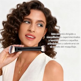 5 Piezas Brochas de Maquillaje de Doble Punta, Set Profesional para Base, Rubor, Contorno y Polvo, Suaves Premium, Incluye Brochas Multifuncionales