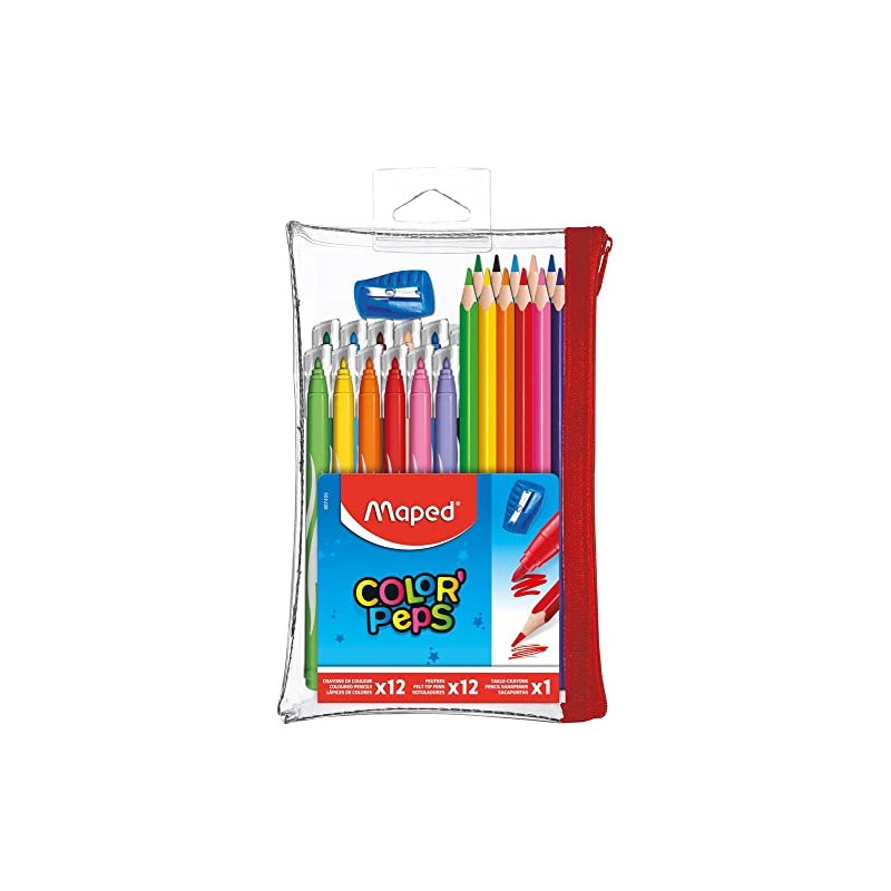 Maped - Color'Peps Filled Pencil Case - 12 Colouring Pencils