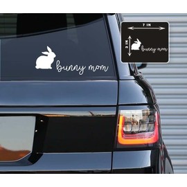 Printbeat Bunny Mom Vinyl Decals Stickers for Cars, Vans, Trucks, and laptops (White 3x7)