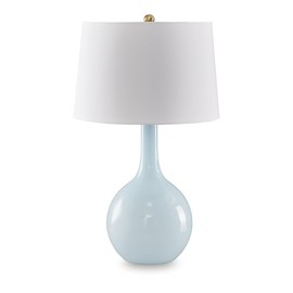 Signature Design by Ashley Rylanton Coastal Glass Table Lamp with 3-Way Switch, Light Blue