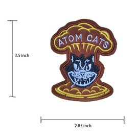 Yerchic Atom Cats Patch Iron On Sew On Fallout Embroidered Patches for Jacket Shirts Jeans Backpack Sewing Decorating DIY Craft 2.85 * 3.5 in(3 pcs)