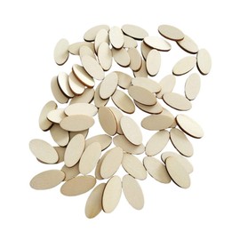NUOBESTY Small Wooden Discs Wooden Pendants 200 Pieces Wooden Discs for Crafts Painting Natural Wood Discs Confetti Pieces Christmas Table Decoration for Children DIY Wooden Panels Oval Wooden Shape