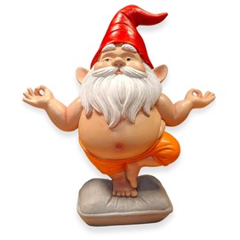 synxzen Christmas Garden Gnome Decoration - Funny Yoga Garden Gnome, 20 cm Zen Meditation Buddha Belly Figure, Indoor Outdoor Home Decoration Gift for Women Men