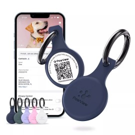 PawView Smart tag NFC & QR Code for Dogs & Cats - Navy Blue