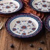 ONECCI Ceramic Salad Plate Set,Blue and White 8 inch Serving