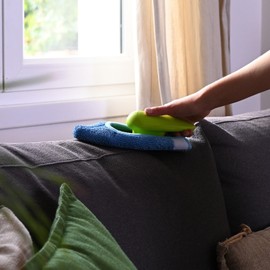 Silva Specially Developed Microfibre Duster with Handle, Washable Hand Mop for Cars, Kitchens, Windows, Seats, Walls, Household, Mini Mop with High-Quality Microfibre Cloths (Handle)