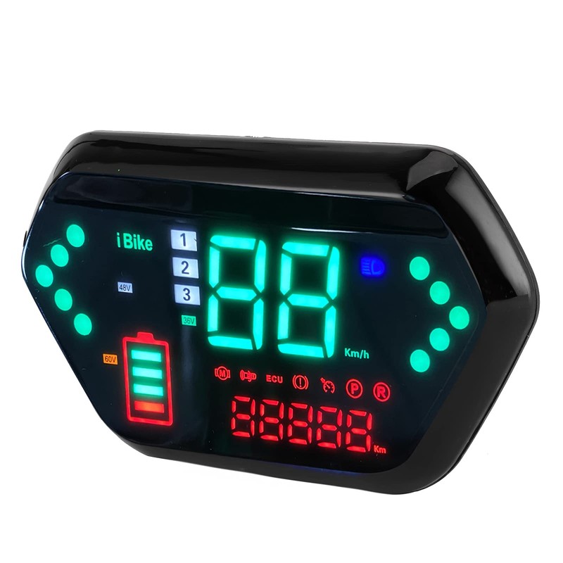 Digital Speedometer, 60V LCD Display Motorcycle Odometer Precision Tachometer for