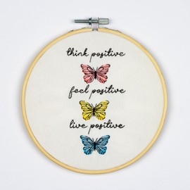 DUTCH STITCH BROTHERS Butterflies Embroidery Starter Kit with Pattern and Instructions. Stamped Embroidery Kits with Embroidery Clothes with Pattern. 6" Embroidery Hoop