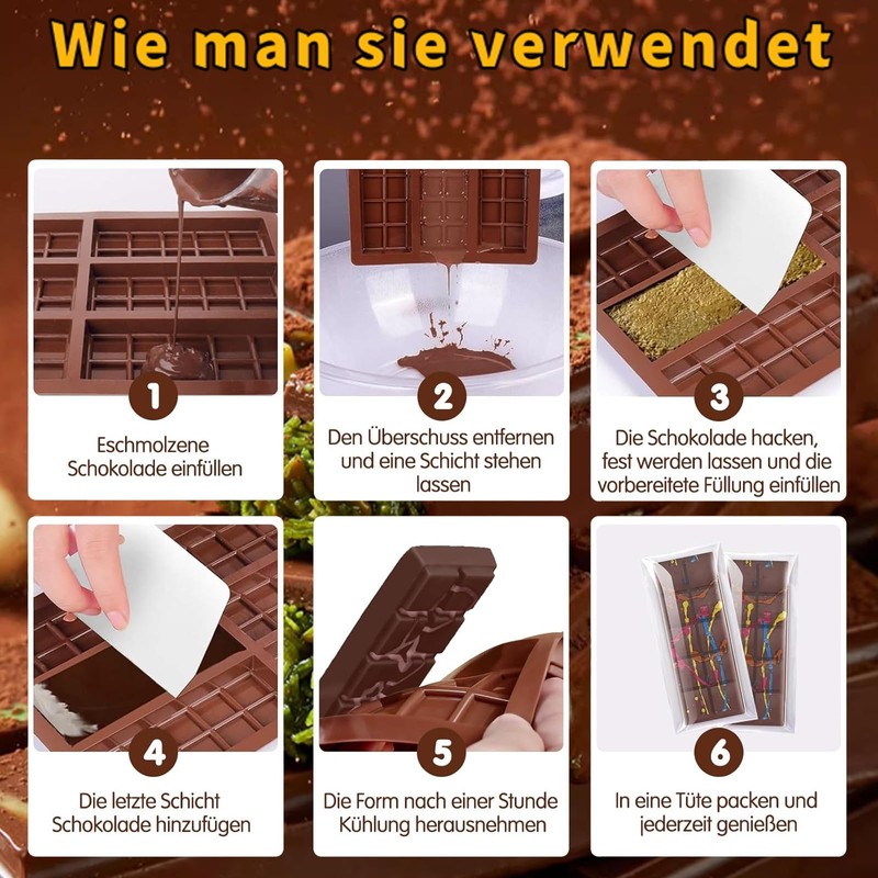Schokoladenform aus Silikon für 6 Tafeln Schokolade selber machen Dubai