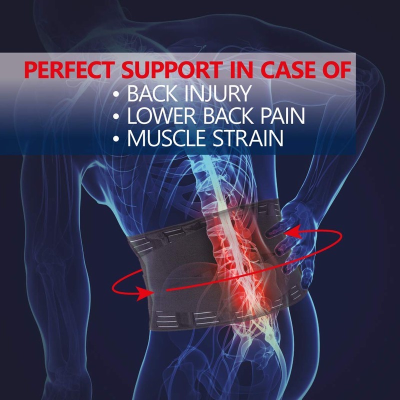 Back Support Belt Back Strap with Stabilising Rods for Pain