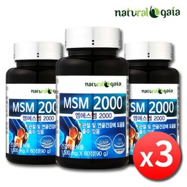 MSM 2000 Dietary Sulfur for Joint, Knee, and Cartilage Health - 3 Bottles / MSM 2000 엠에스엠 식이유황 관절 무릎 연골 건강 3병