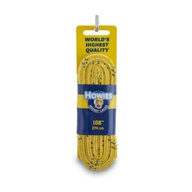 Howies Hockey Skate Laces - 1 Pack - Colored Cloth (Choose Your Color) for Youth, Junior and Senior Skates. Premium Quality Used by Athletes of All Ages; Minor, Pro. Crafts (Yellow, 84.0")