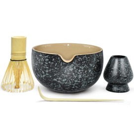 Artcome Vintage Matcha Tea Set – 20.2oz Handmade Matcha Bowl with Pouring Spout, Bamboo Whisk, Whisk Holder, Tea Scoop & Matcha Tea Manual–Ideal for Traditional Japanese Tea Ceremony and Daily Rituals