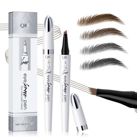 RZJZGZ Eyebrow Pencil, Eyebrows Pen with 4 Micro-Fork Tip, Waterproof Eyebrow Pen, Creates Natural 3D Eyebrow Hair for Makeup Rapid Brow Beginners (Light Brown)