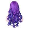 ColorGround Long Curly Cosplay Wig with 2 Ponytails(Dark Blue/Dark Purple)