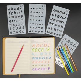 24 Pack Drawing Painting Stencils Template Sets, Number and Alphabet Letter Drawing Painting Stencils Template for Scrapbooking, Card and Craft Projects