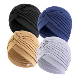 Pack of 4 Chemo Headgear Women, Hemo Women, Lightweight, Breathable, Thin Turban, African Afghan Arabia, Summer Hat, Tied Headpiece for Women, Saudi Fortune Teller, Chemotherapy Bag Turbans